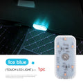 Mini Wireless LED Touch Light for Car Interior Lighting, Auto Roof, Ceiling, Door, Foot, and Trunk Storage Box with USB Charging