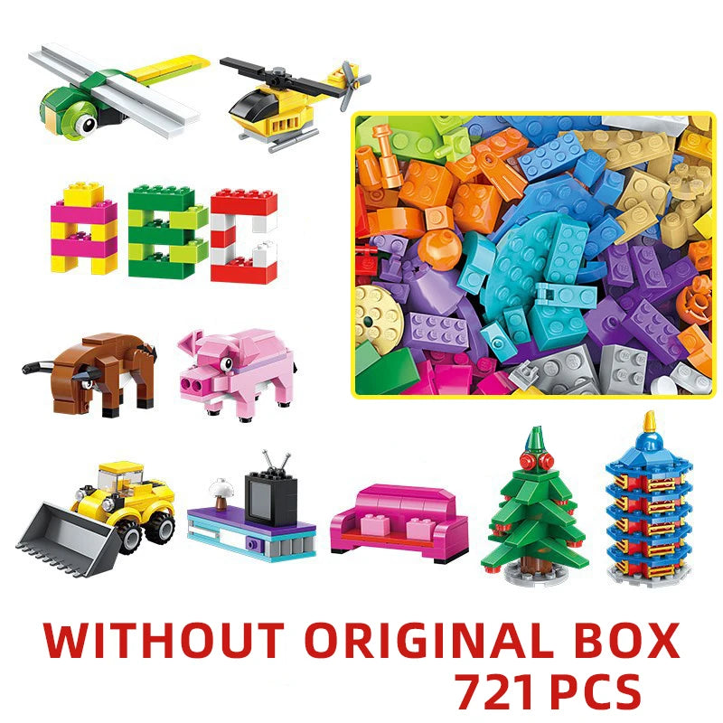 1000 Pcs Parts 500 Pieces Creative Designer DIY Toys Boy Girl Friend Model Building Blocks MOC Classical Bricks Christmas Gift