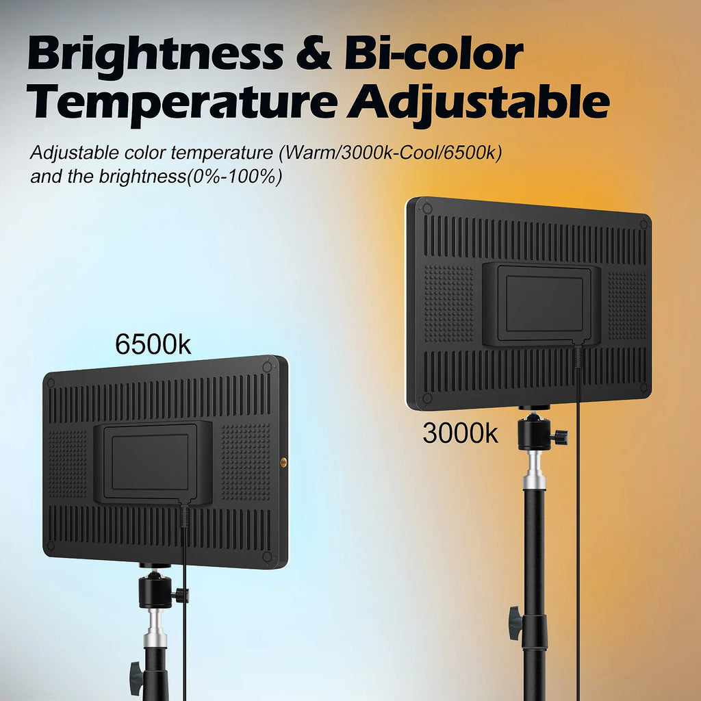LED video lights for conference photography, lighting for selfies, and a tripod-equipped photo studio lamp for live streaming on TikTok and Zoom