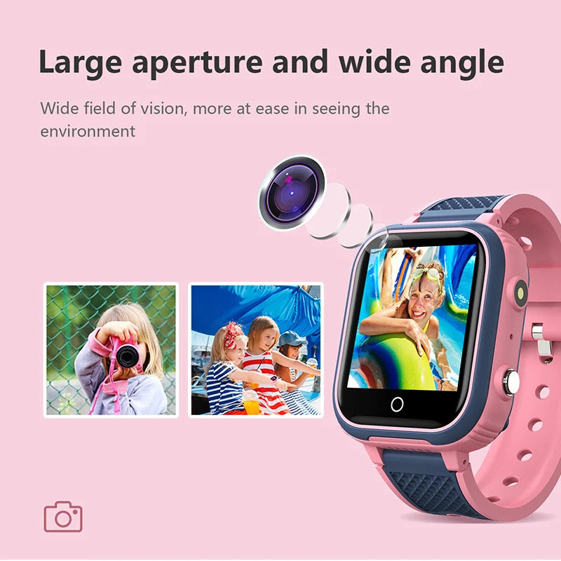 Kids' LT21 4G Smart Watch with GPS, WiFi, Video Call, SOS, IP67 Waterproof Design, Camera, Tracker, Location, and Phone