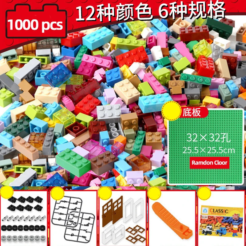 1000 Pcs Parts 500 Pieces Creative Designer DIY Toys Boy Girl Friend Model Building Blocks MOC Classical Bricks Christmas Gift