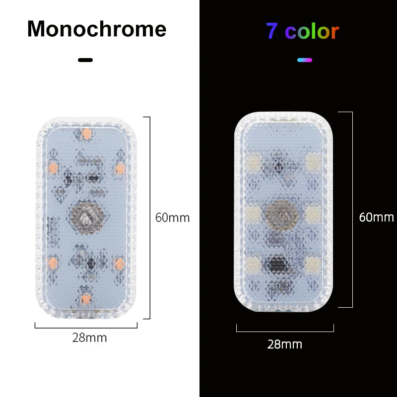 Mini Wireless LED Touch Light for Car Interior Lighting, Auto Roof, Ceiling, Door, Foot, and Trunk Storage Box with USB Charging