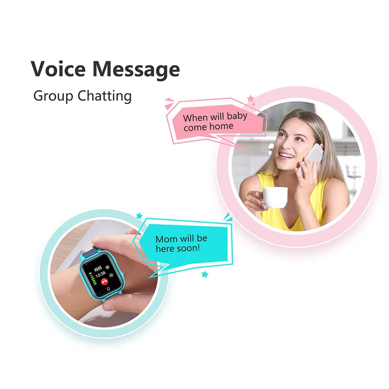 Kids' LT21 4G Smart Watch with GPS, WiFi, Video Call, SOS, IP67 Waterproof Design, Camera, Tracker, Location, and Phone