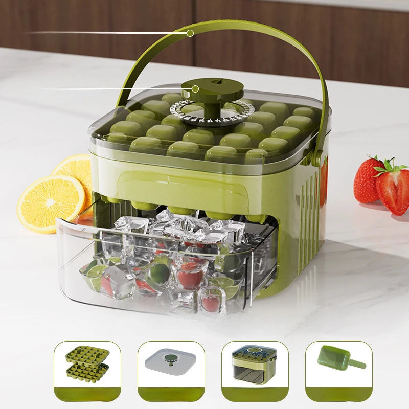Large Capacity Ice Storage Ice Maker Press Ice Tray Ice Cube Mould Ice Box Ice Making Tool