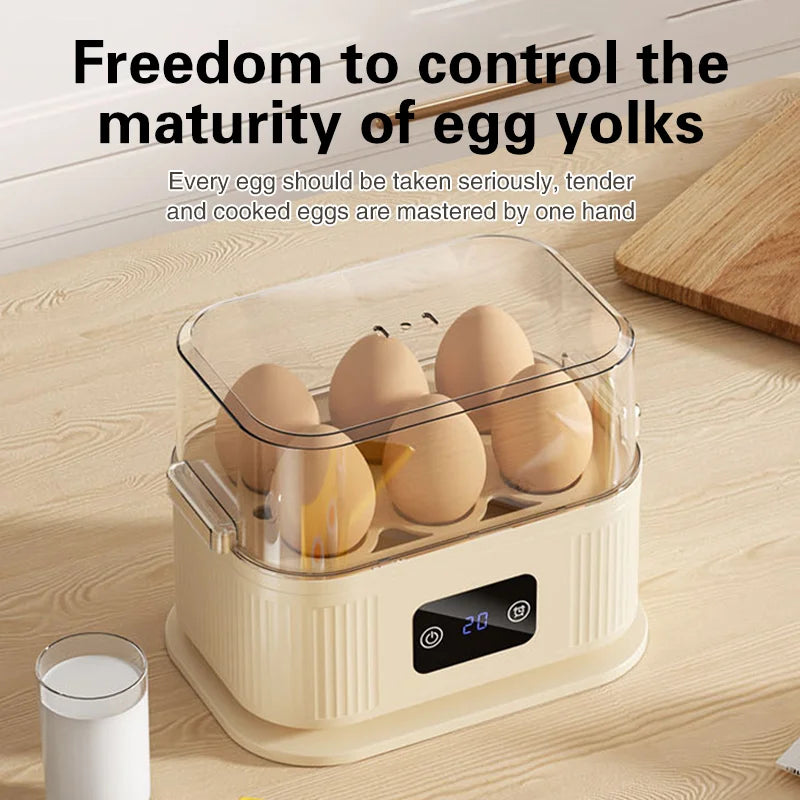 TINSOL 200W High-Power Smart Egg Steamer with Timer Function, Multipurpose Electric Egg Cooker, Kitchen Breakfast Maker