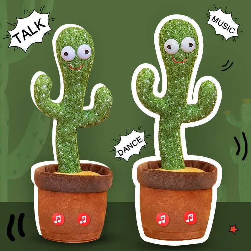 Glowing Stuffed Toy for Baby Boys and Girls with Clothes, Dancing Talking Cactus Toys, Singing, Mimicking, Recording, and Repeating What You Say