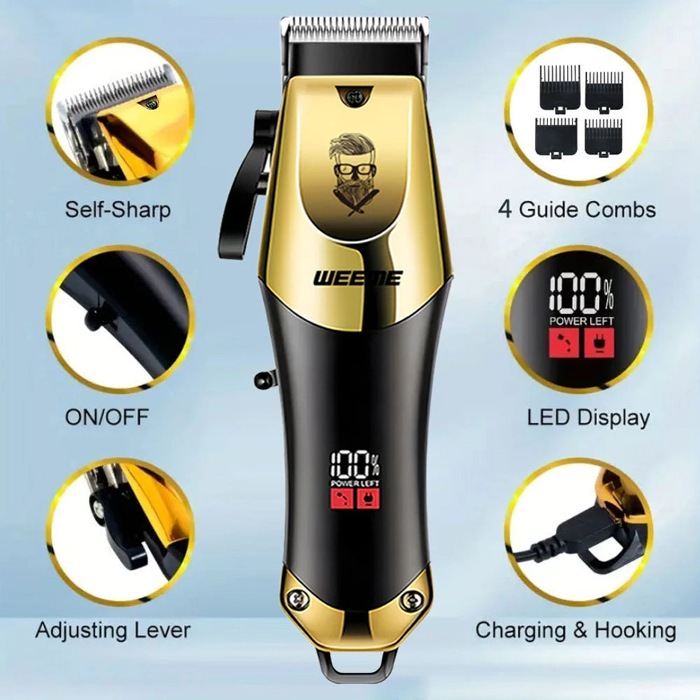 The T9 Vintage Men's Electric Hair Clipper Beard Trimmer/Rechargeable Hair Cutting Machine with Nose Hair Trimmer Kit is a great gift for a boyfriend.