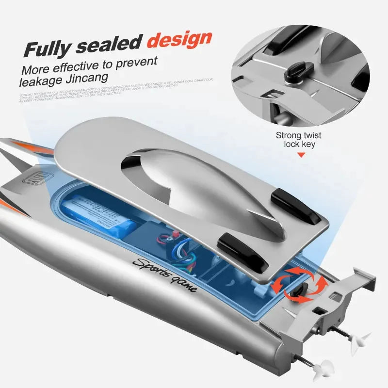 Gifts and toys for boys: 2.4G RC High Speed Racing Boat Waterproof Double Motor Remote Control Professional Speedboat 805