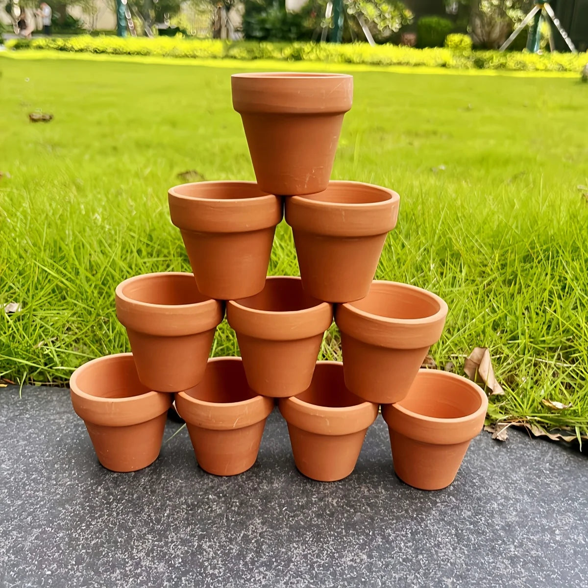 Ten pieces Pottery Planter Cactus Flower Pot Succulent Pot with Drainage, 2.2" Terra Cotta Pots Hole: Perfect for Crafts and Plants