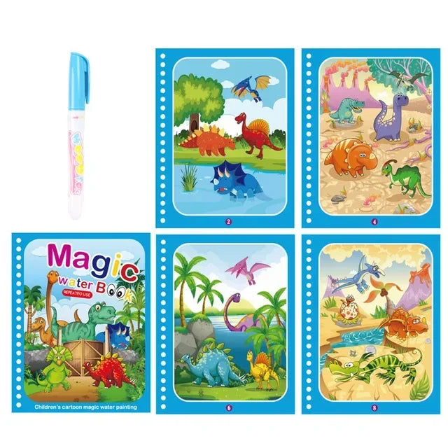 Kids' Drawing Colouring Books: Magic Water Book with Pen for Children Ages 2 to 4 Learning Education Toy Baby Montessori Toys