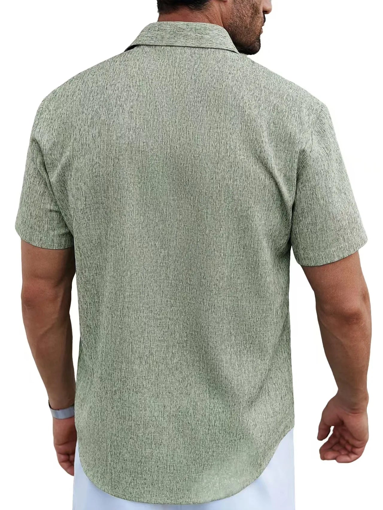 Men's New Lapel Short Sleeve Shirt for Summer: Adaptable Business Casual Top