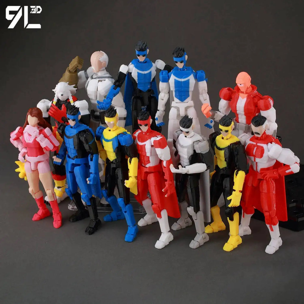Superheroes Invincible 2.0 Anime Multi-Jointed Shapeshift Toys, Action Figures, Mannequin Model Ornaments, and Gifts Made with 9L3D Printing