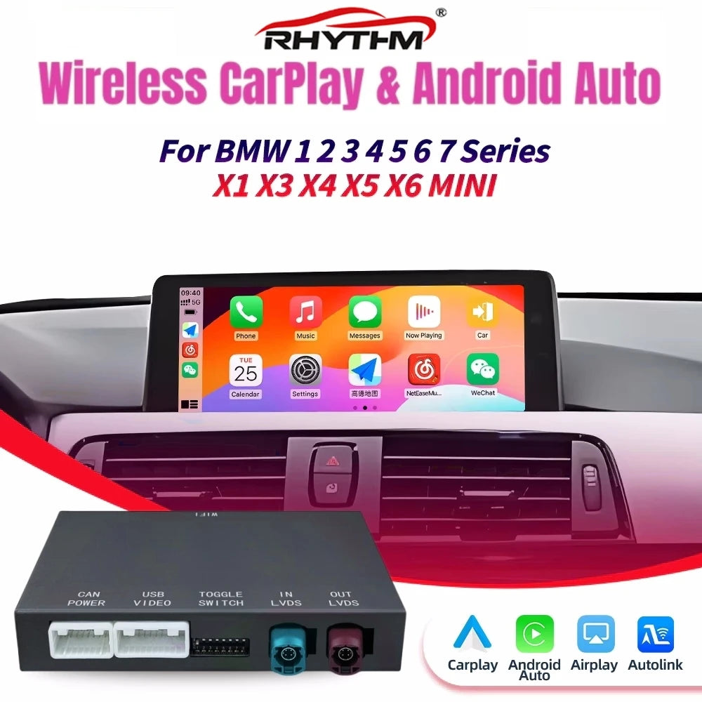BMW 1 2 3 4 5 6 7 Series X3 X4 X5 X6 MINI NBT CIC System AirPlay Wireless Apple CarPlay Android Auto Intelligent Decoder Box