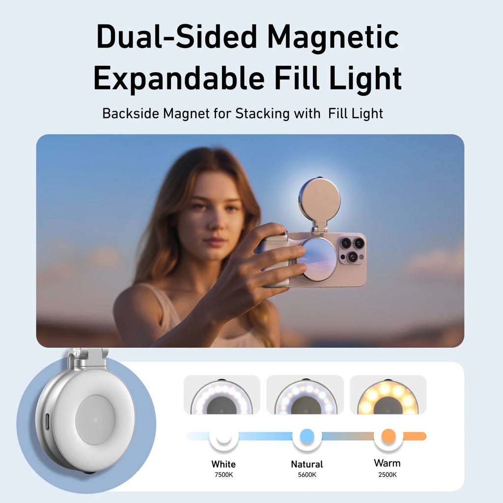 For iPhones and Android phones, TELESIN Phone Camera Shoot Hand Grip Magnetic Smart Phone Holder Shooting Aid Remote Control Handle