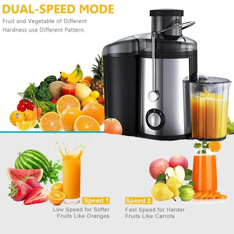 Robust Fruit Juicer: 800W Centrifugal Juicer with Easy-to-Clean Fruit and Vegetable Juice Extractor for Portable Use