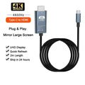 Braided Screen Projection Cable Type C to HD 4K 60Hz HD Video Conversion Cable USB C to HDTV Adapter