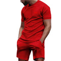 Men's casual shortsleeved shorts for the new summer, two-piece city street fashion T-shirt shorts, suit, and cool run hot sale