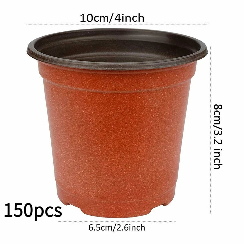 75 Flexible Plant Nursery Pots: Plastic Flower Plant Containers for Succulents, Seedlings, Cuttings, and Transplants