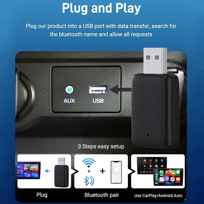 XUDA 2025 NEW Wireless Carplay and Android Auto 2in1 smart Mini Box WIFI BT Auto Connect For Toyota Volvo Benz MG Kia MAZDA FORD