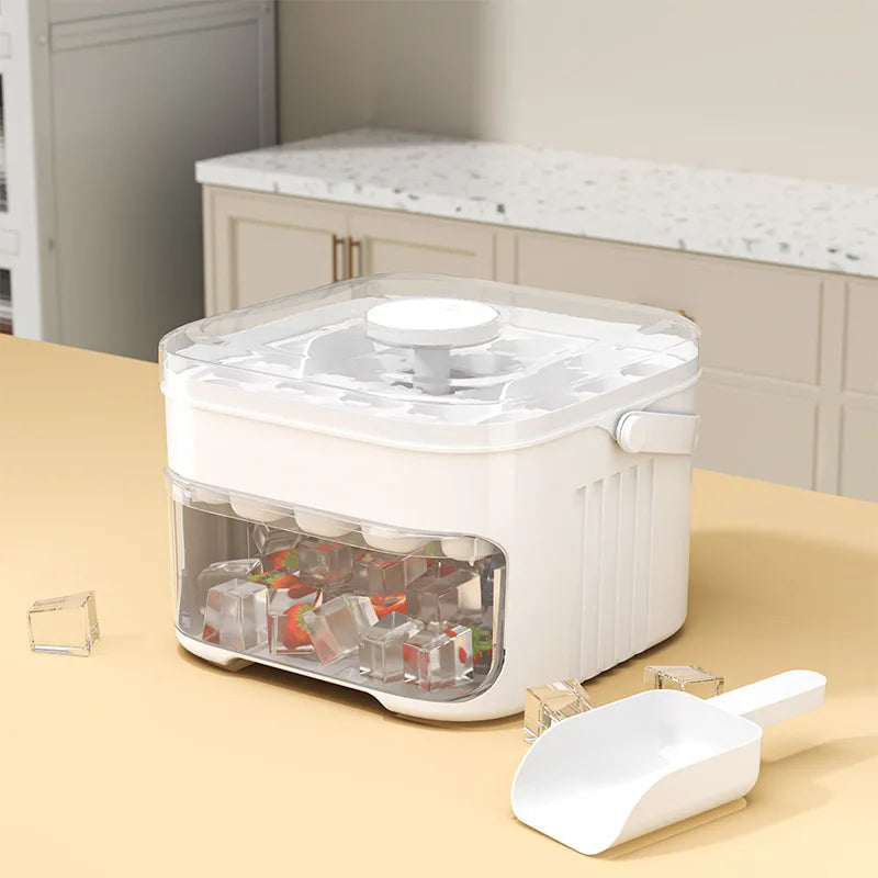 Large Capacity Ice Storage Ice Maker Press Ice Tray Ice Cube Mould Ice Box Ice Making Tool