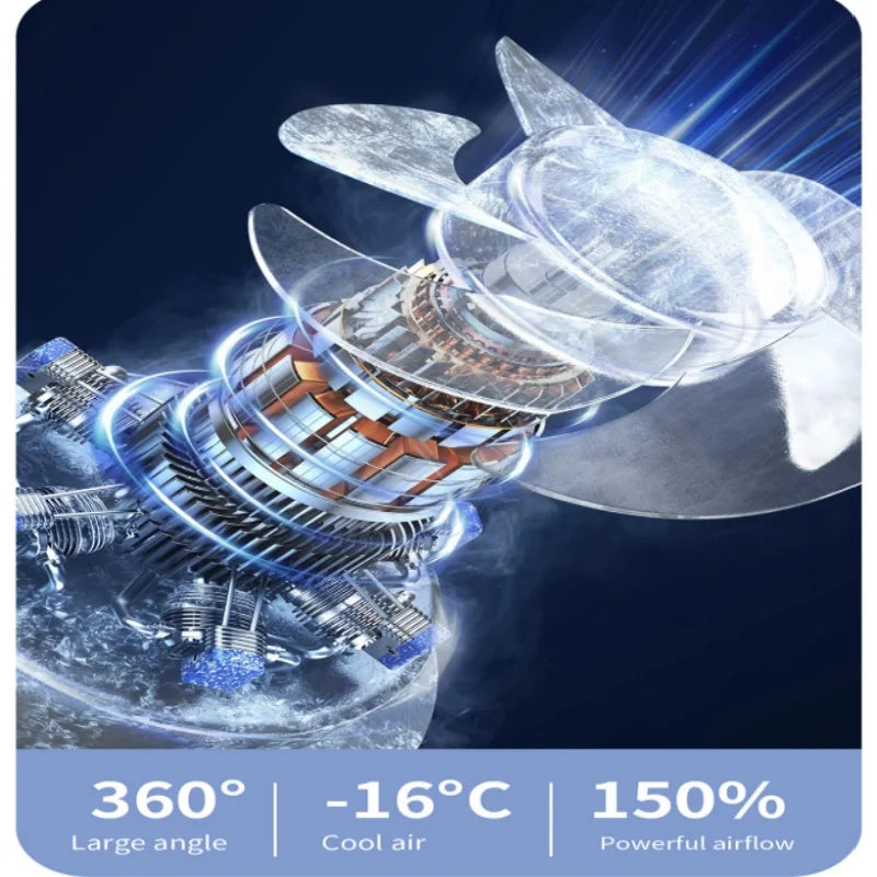 High-speed, portable, handheld, bladeless, USB-charged, silent, digital-displayed, outdoor electric fan from Xiaomi