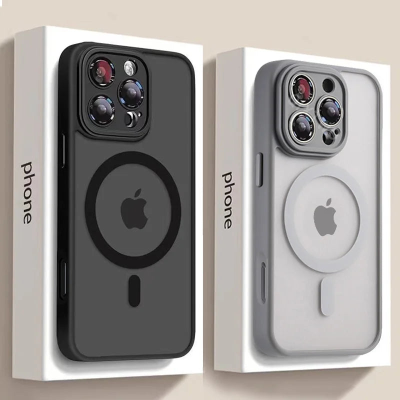 High-end Matte Armour with a Shockproof Cover for the Magsafe Magnetic Wireless Charging Case for the iPhone 11, 12, 13, 14, 15, 16, and 17 Air Pro Max