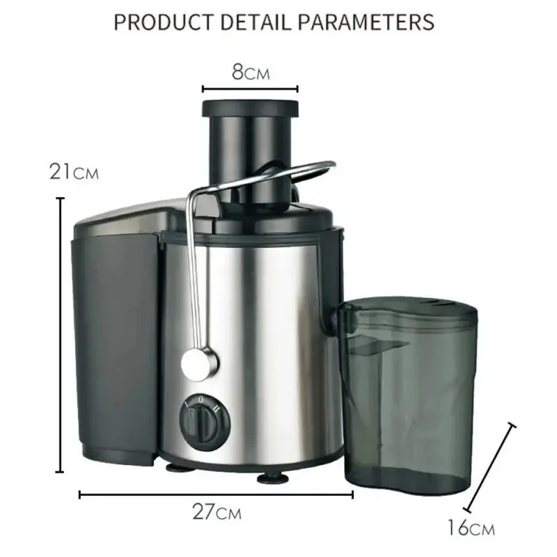 Robust Fruit Juicer: 800W Centrifugal Juicer with Easy-to-Clean Fruit and Vegetable Juice Extractor for Portable Use