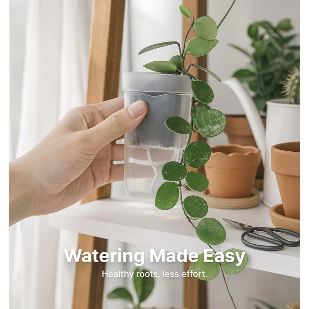 15 Self-Watering Plant Pots with Reservoirs for Mini Seedlings, Flowerpots, and Translucent Plastic Planters