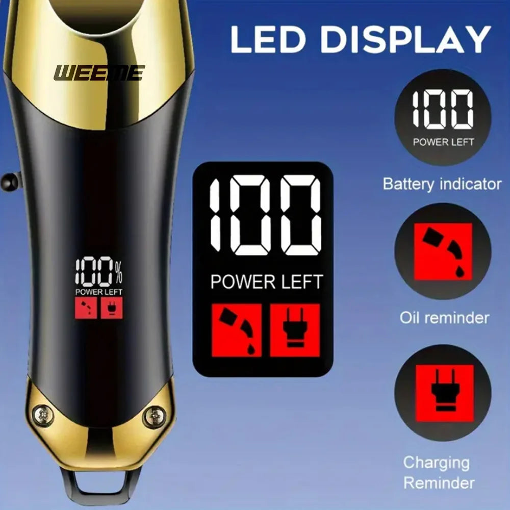 The T9 Vintage Men's Electric Hair Clipper Beard Trimmer/Rechargeable Hair Cutting Machine with Nose Hair Trimmer Kit is a great gift for a boyfriend.