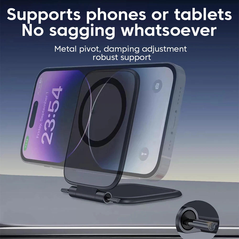 Adjustable, foldable, anti-shake, ultrathin car magnetic mobile phone holder with universal stand accessories