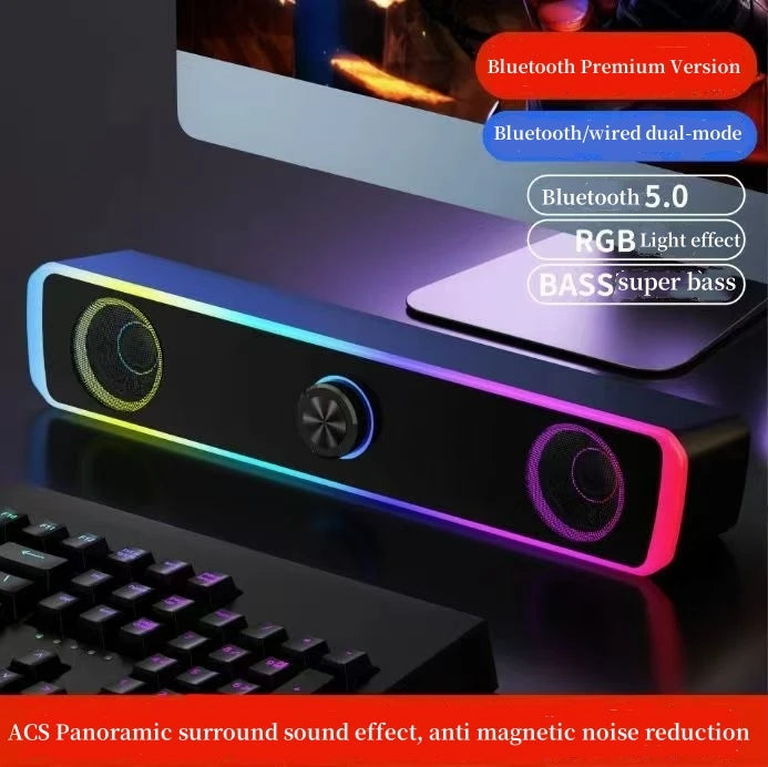 Superior Bluetooth Wired Dual-purpose High-volume Microphone and Two-in-One Speaker from HOMEFISH Computer Desktop