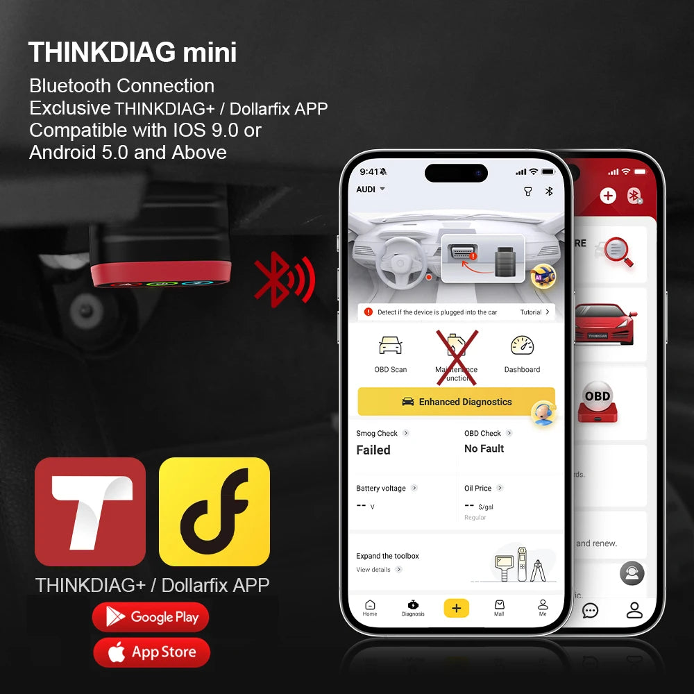 Car Diagnose Code Reader PK ELM327 THINKCAR THINKDIAG MINI Obd2 Scanner For Auto Full Obd 2 Function System Diagnostic Tool