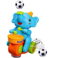 Children's Musical Walking Elephant Drummer Toys with LED Light Music, Sensory Activity Toys, Educational Toys