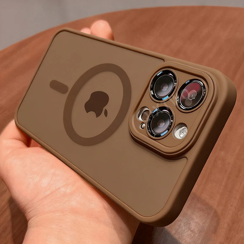 High-end Matte Armour with a Shockproof Cover for the Magsafe Magnetic Wireless Charging Case for the iPhone 11, 12, 13, 14, 15, 16, and 17 Air Pro Max