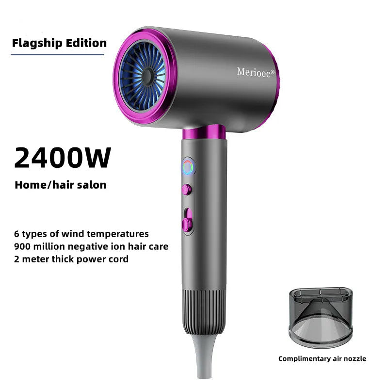 Manufacturer's Direct Selling 2400w High-Power Negative Ion Blue Light Hair Dryer for Home and Salon Use