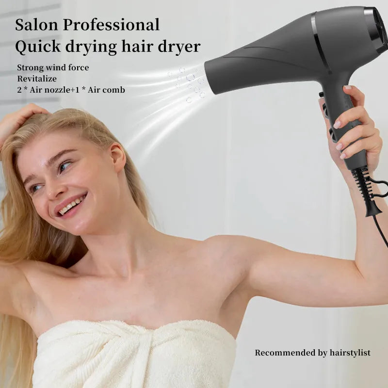 Popular 2200w High-Power Fast Drying Hair Dryer with Bass Noise Abatement for Home Hair Salons, Model 110V/220V