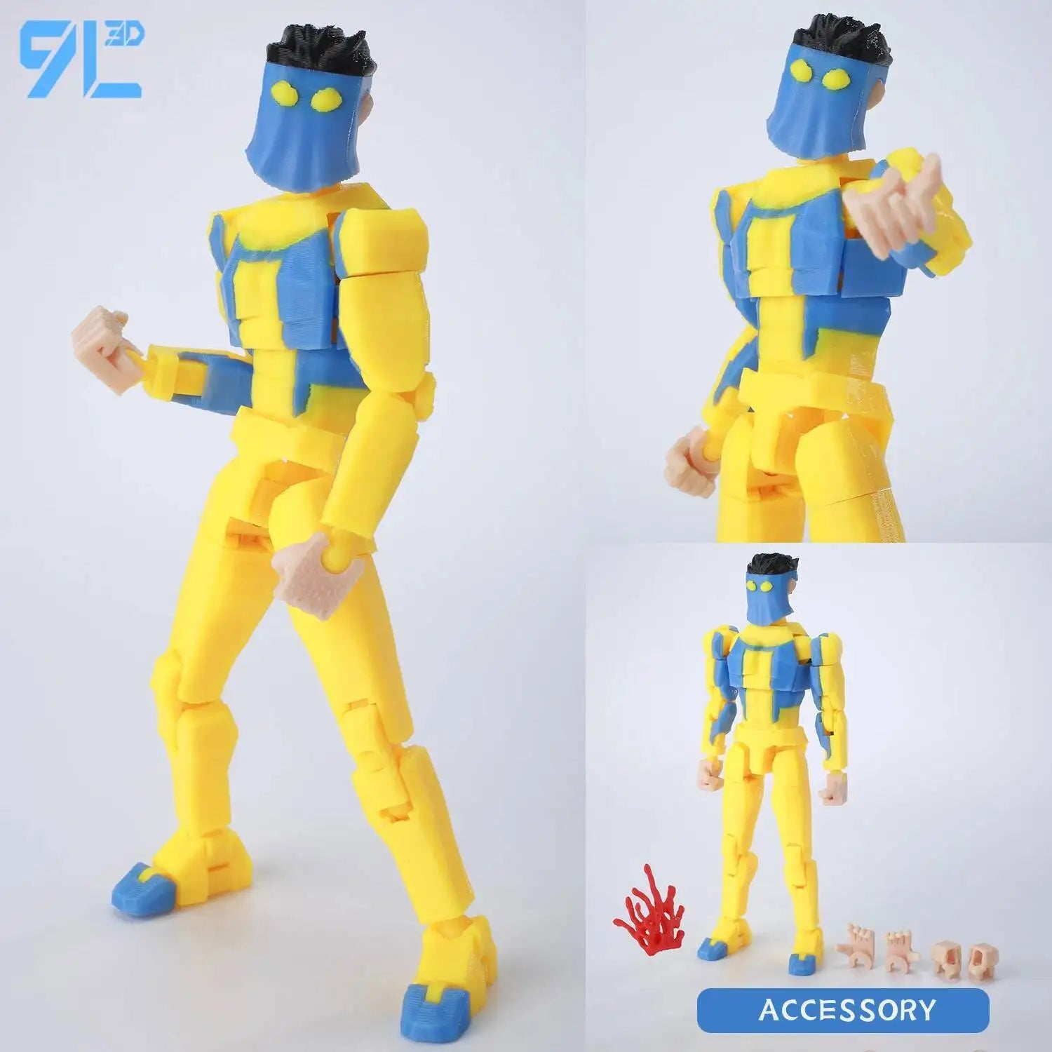 Superheroes Invincible 2.0 Anime Multi-Jointed Shapeshift Toys, Action Figures, Mannequin Model Ornaments, and Gifts Made with 9L3D Printing