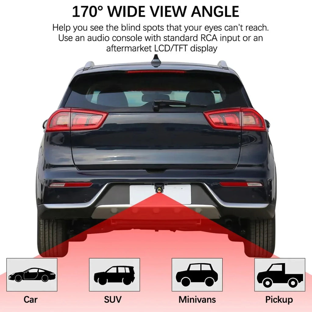 Rear View Camera for Car 1080P 170° Wide Angle Adjustable Anti-Interference Night Vision Waterproof Auto Parking Backup Camera New