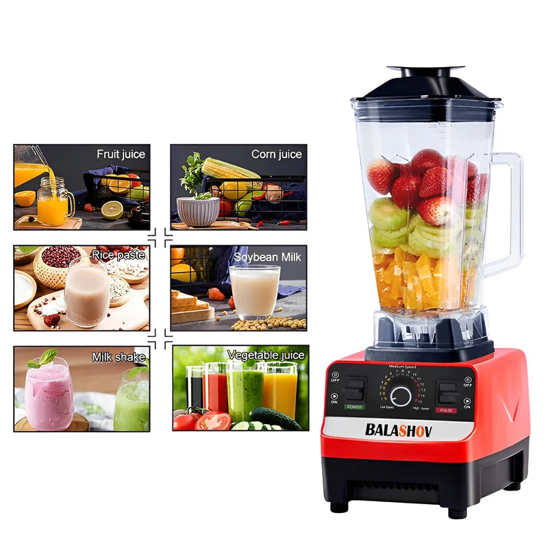 BPA-free 2000W Heavy Duty Commercial Blender Stationary Mixer Food Processor Ice Smoothies for Kitchen High Power Juicer Blender