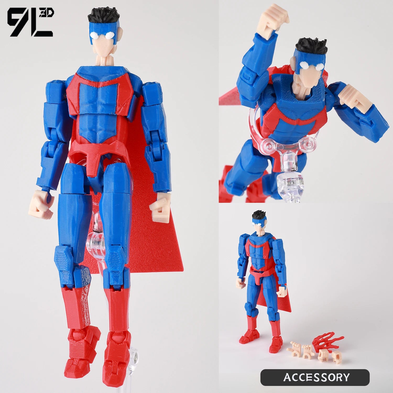Superheroes Invincible 2.0 Anime Multi-Jointed Shapeshift Toys, Action Figures, Mannequin Model Ornaments, and Gifts Made with 9L3D Printing