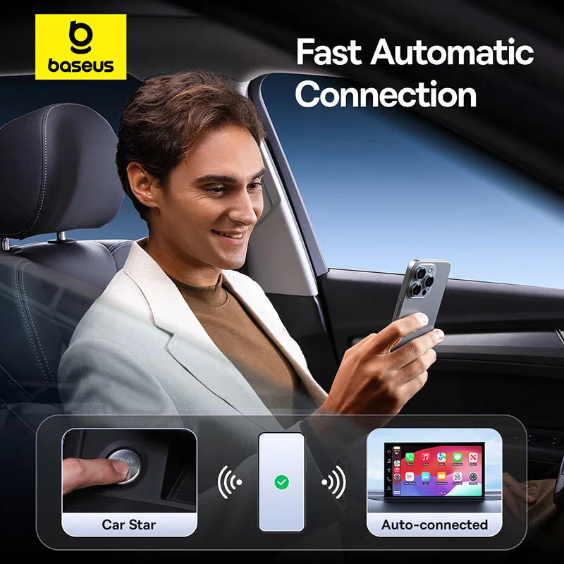 Plug-and-play Bluetooth Smart CarPlay Baseus Wireless CarPlay Wired to Wireless CarPlay Adapter Auto Connect Car Intelligent Systems