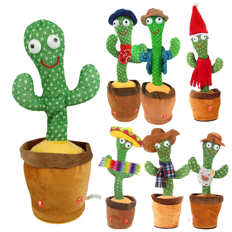 Glowing Stuffed Toy for Baby Boys and Girls with Clothes, Dancing Talking Cactus Toys, Singing, Mimicking, Recording, and Repeating What You Say
