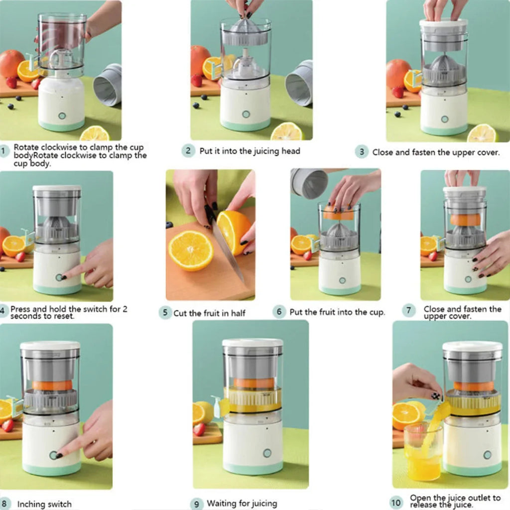 High juice output for oranges, USB rechargeable electric squeeze, and a new portable home juicer