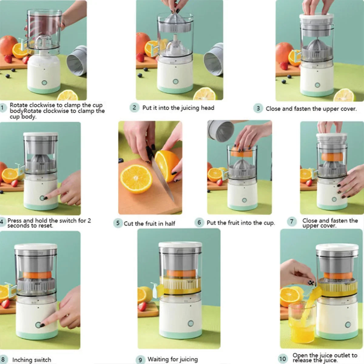 High juice output for oranges, USB rechargeable electric squeeze, and a new portable home juicer