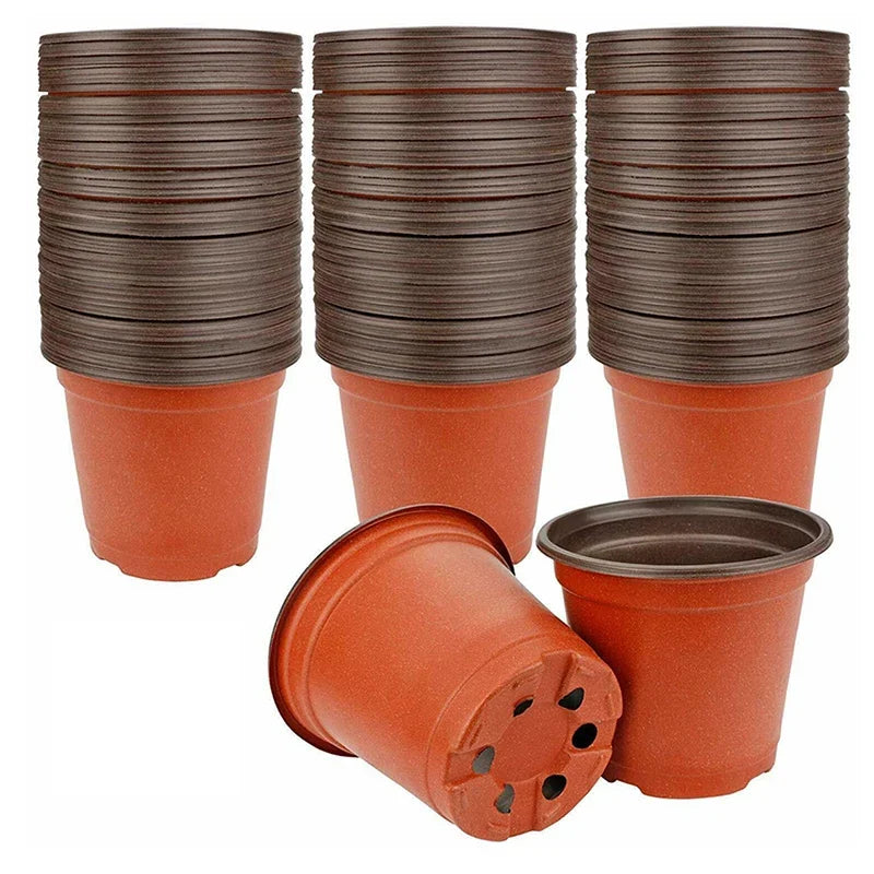75 Flexible Plant Nursery Pots: Plastic Flower Plant Containers for Succulents, Seedlings, Cuttings, and Transplants