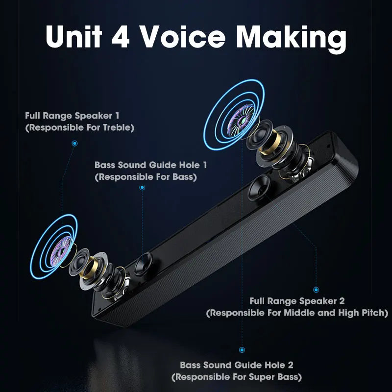 Superior Bluetooth Wired Dual-purpose High-volume Microphone and Two-in-One Speaker from HOMEFISH Computer Desktop