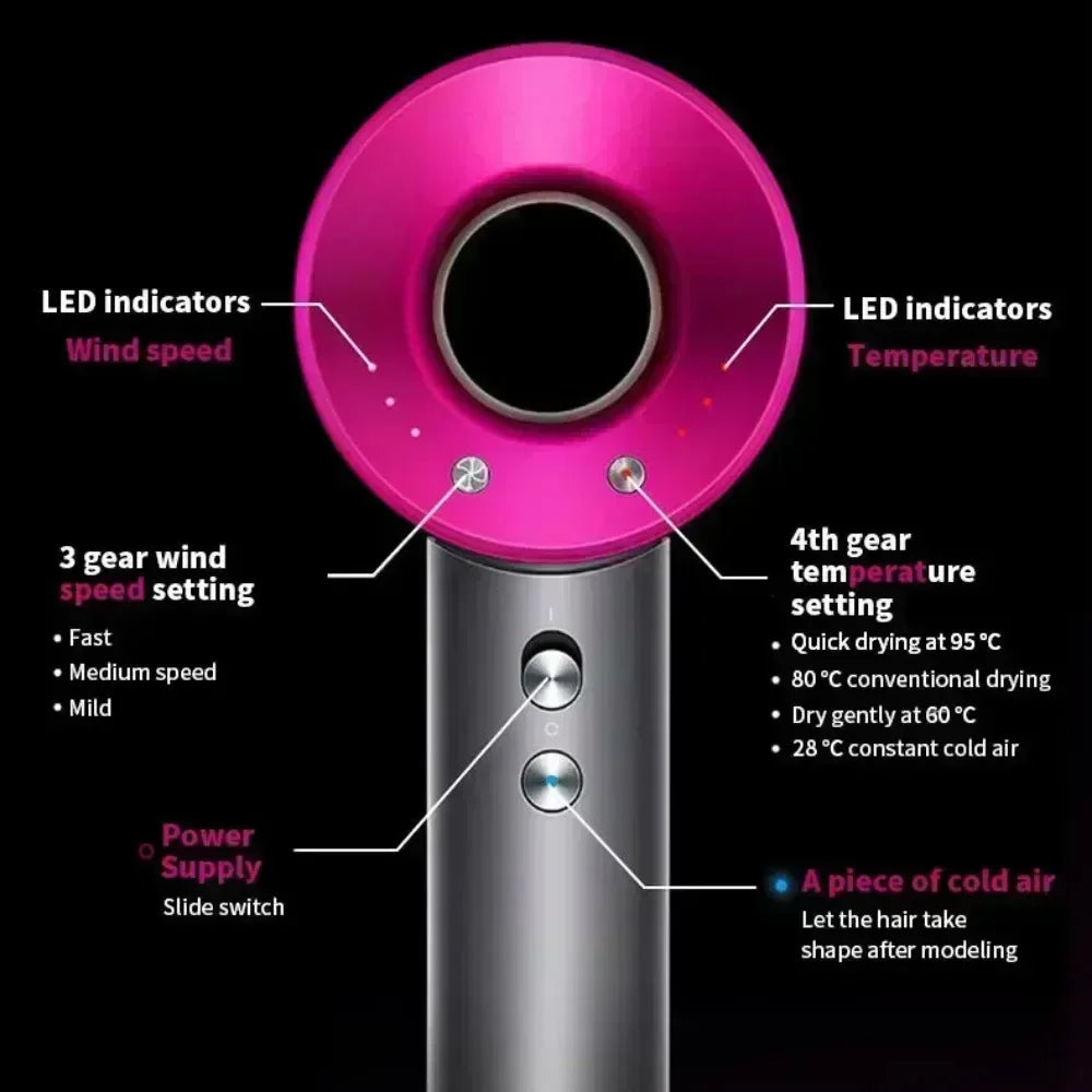A lightweight, thermostatic styling tool for smooth hair, this 5-in-1 professional hair dryer has both hot and cold air capabilities.