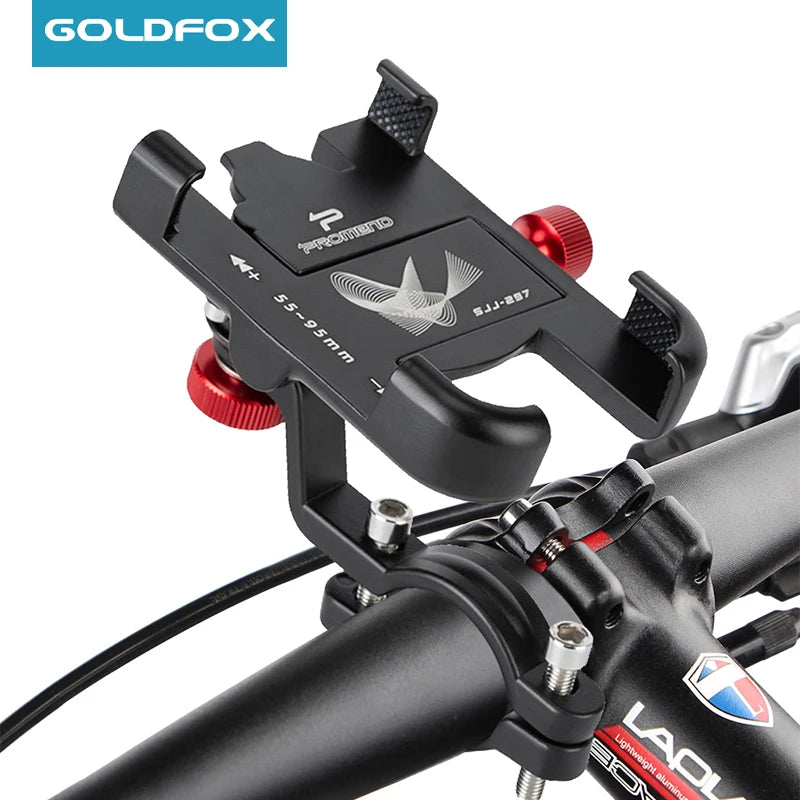 Bike Phone Mount Adjustable Non-Slip Aluminium Handlebar Bicycle Phone Holder for iPhone 13, 12, 11, Samsung S22, and S21