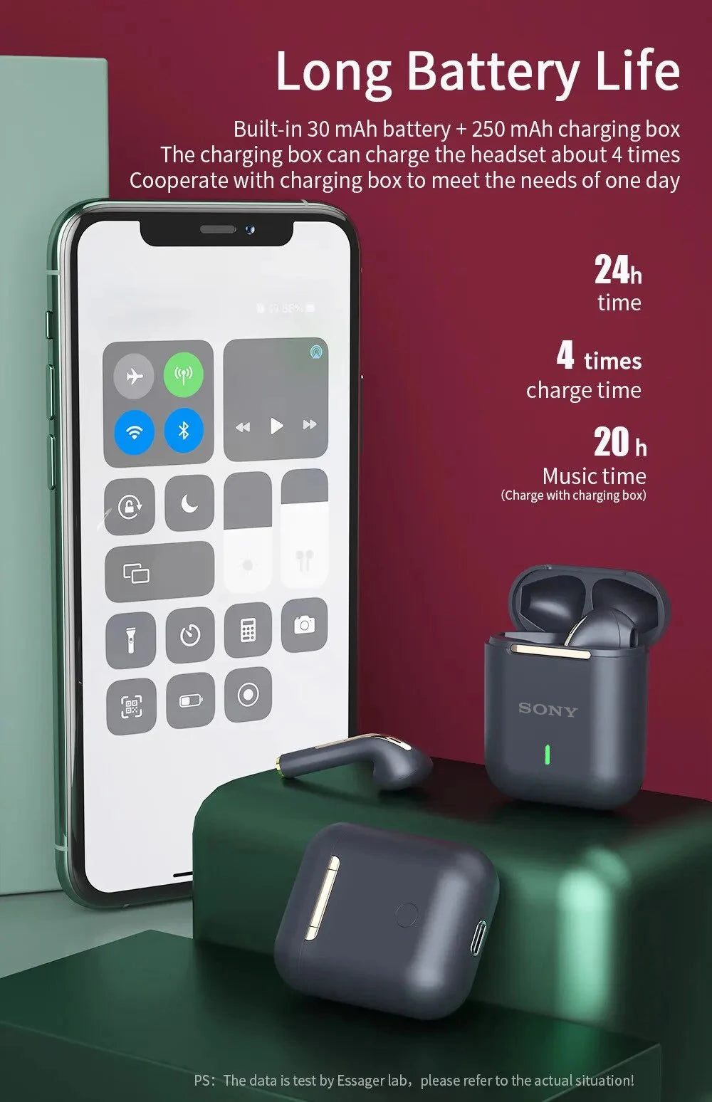 Wireless Bluetooth Earbuds – Noise-Cancelling Waterproof Earphones