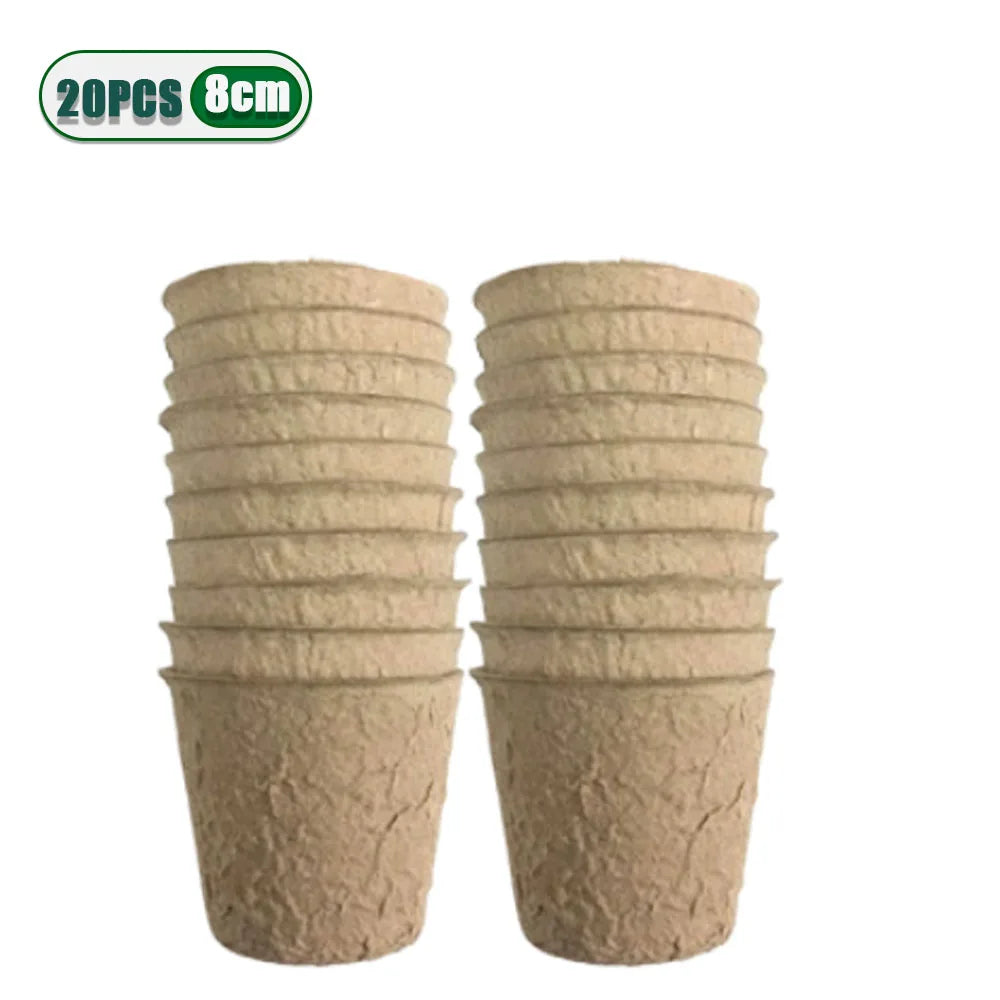 20-200PCS 3.15 Inch Peat Pots for Seedling Outdoor Garden Germination Nursery Pots  Pulp Biodegradable Seed Starter Pots Kits